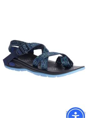 Chaco Women's Navy Strappy Sandals with Light Blue Accents